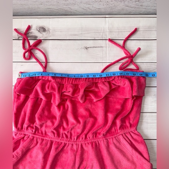 Cool Bay Pink Terry Cloth Swim Cover-Up Romper – XL Beach Summer Loungewear - Picture 4 of 9